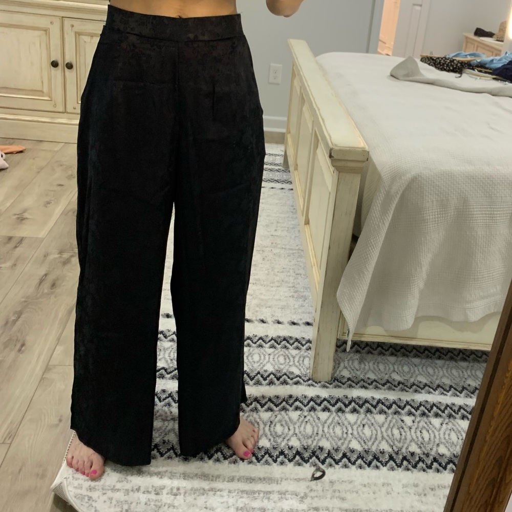 Satin black pants